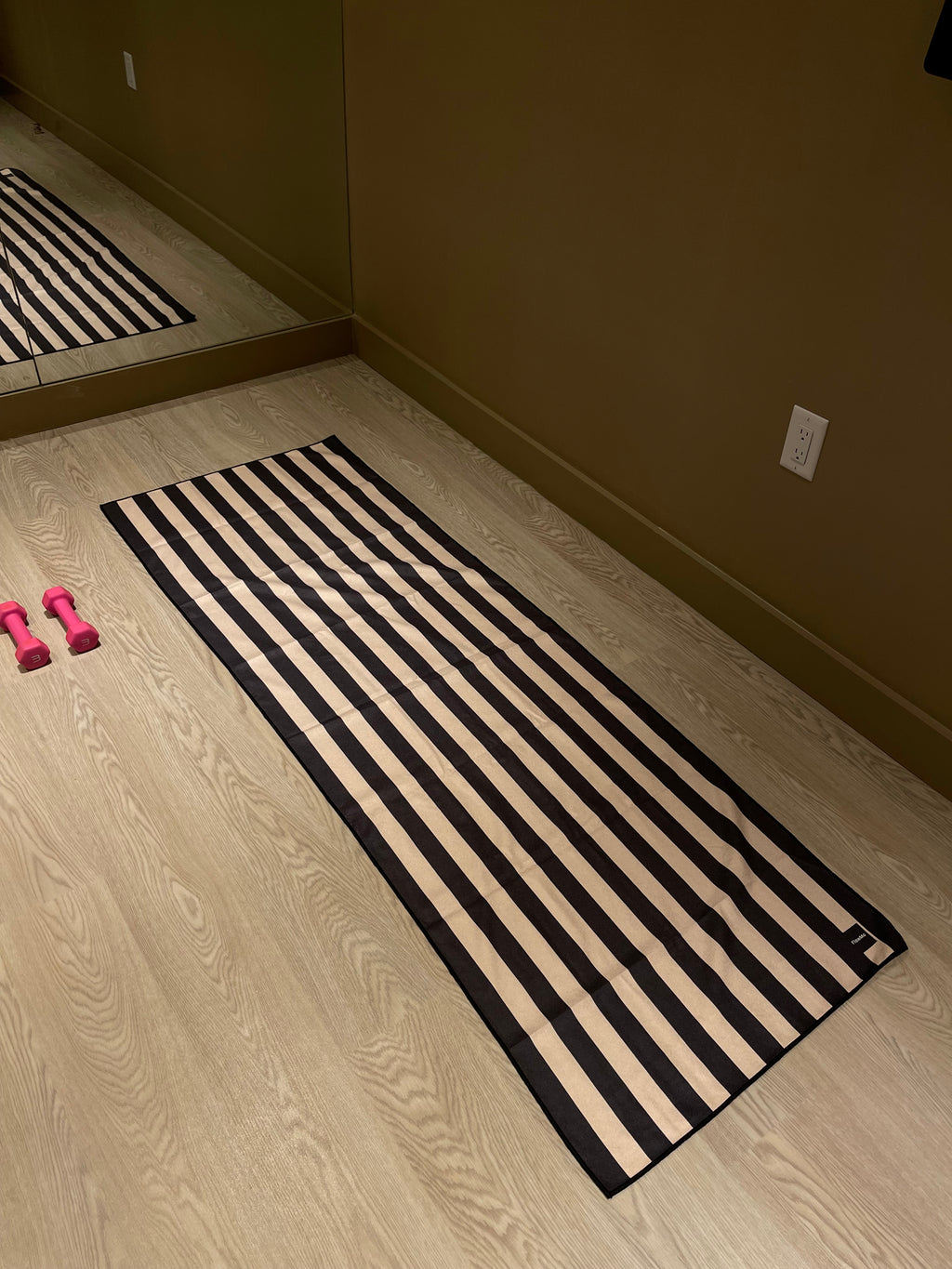 Beige Striped Mat Towel