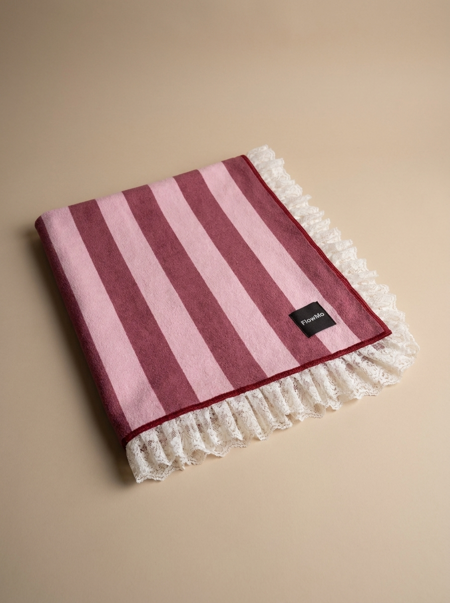 The Lacy FlowMo Grip Towel (Pink Striped)
